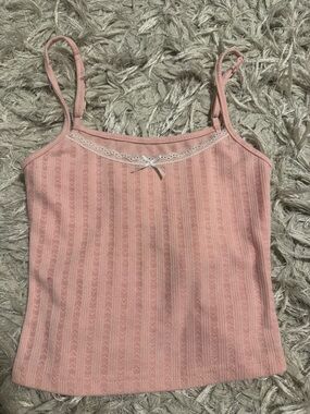 Edikted Pale Pink Ribbed Lace-Trim NEVER WORN